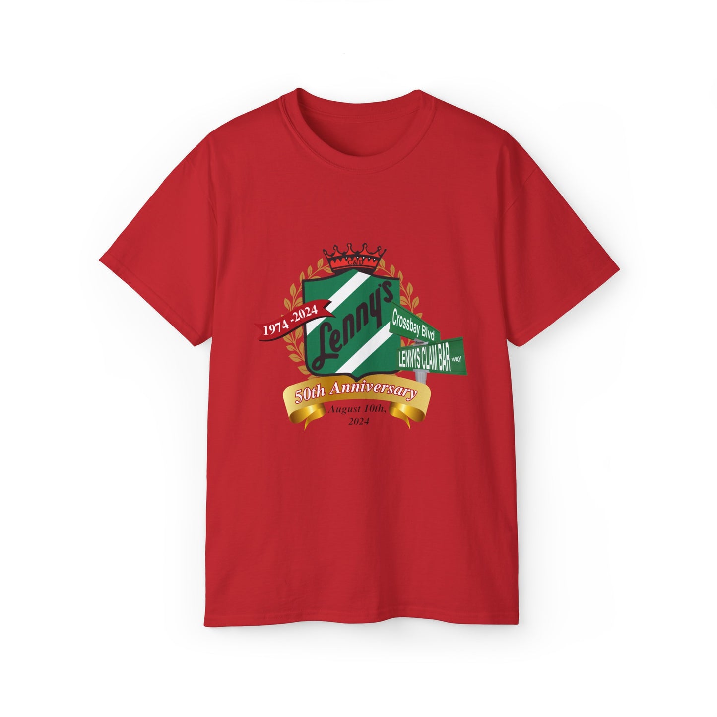 Lenny's Commemorative Crossbay Blvd - Lenny's Clam Bar Way Tee