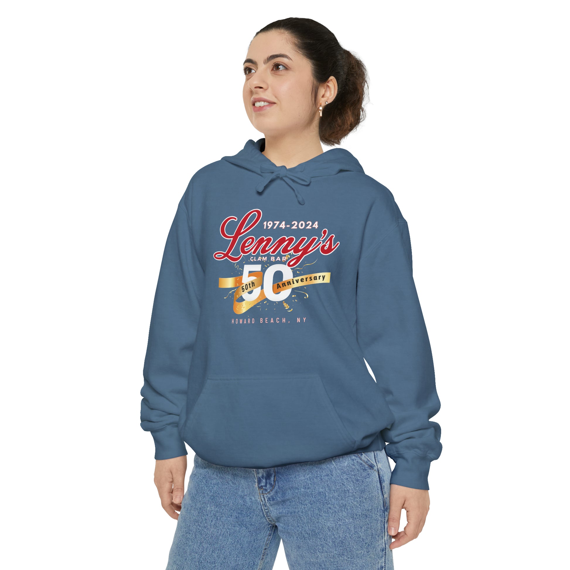 Lenny's 50th Anniversary Commemorative Heavyweight Garment-Dyed Hoodie –  Lenny's Clam Bar Merch Store