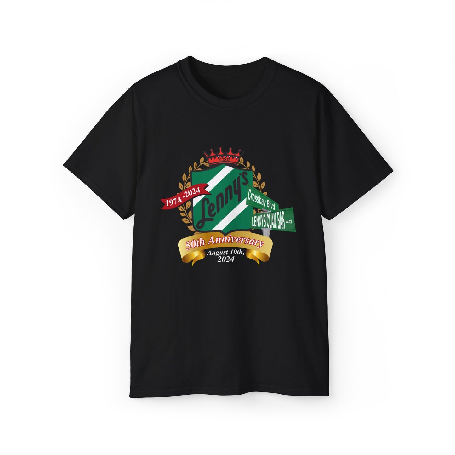 Lenny's Commemorative Crossbay Blvd - Lenny's Clam Bar Way Tee